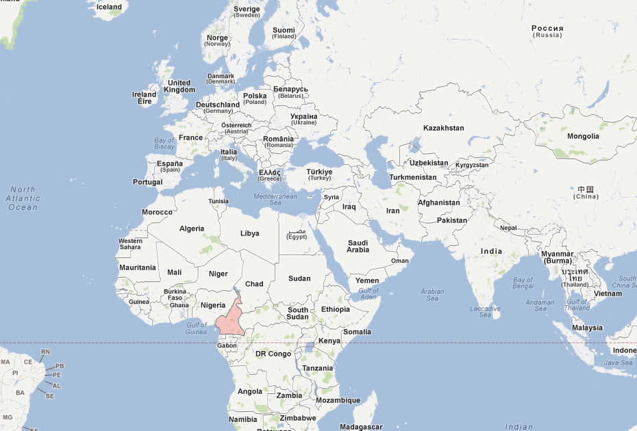 cameroun carte du monde - Image